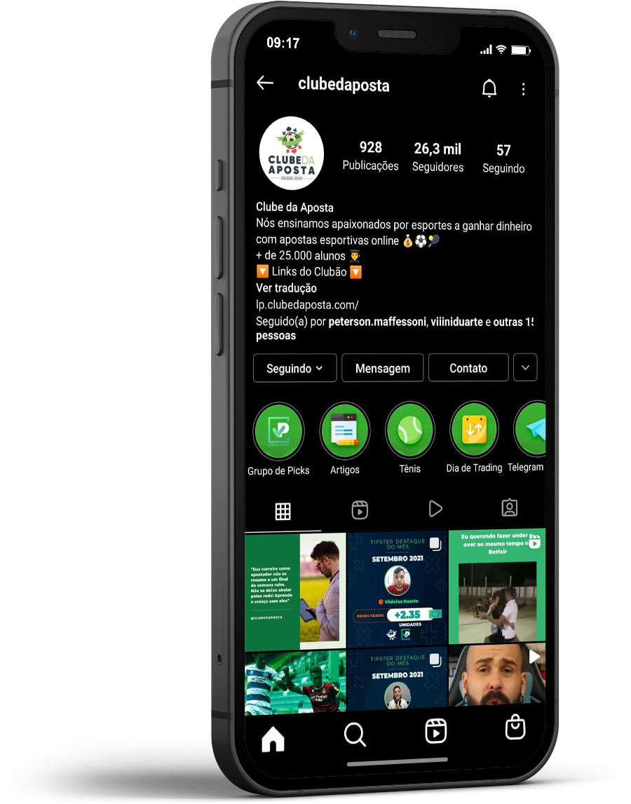 instragram clube da aposta